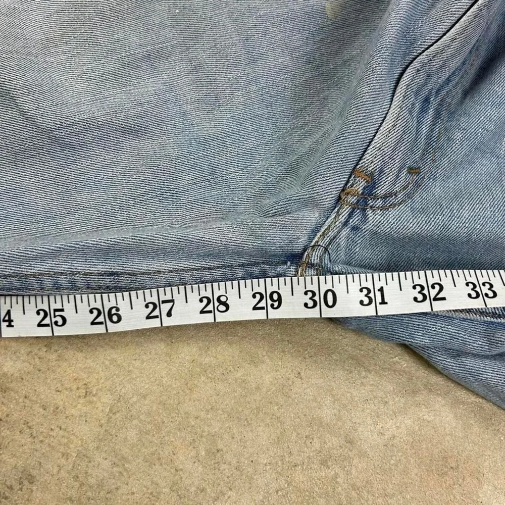 Vintage Levis 505 Jeans Size 36x30 Blue Light Wash Denim Straight Fit Distressed